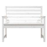 Garden Bench White 109x48x91.5 cm Solid Wood Pine - Top-Down View