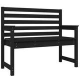 Garden Bench Black 109x48x91.5 cm Solid Wood Pine - Front View