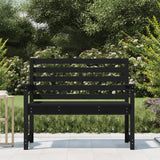 Garden Bench Black 109x48x91.5 cm Solid Wood Pine - Side View