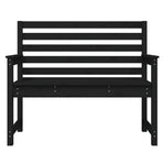 Garden Bench Black 109x48x91.5 cm Solid Wood Pine