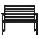 Garden Bench Black 109x48x91.5 cm Solid Wood Pine - Top-Down View