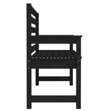 Garden Bench Black 109x48x91.5 cm Solid Wood Pine - 45-Degree Angle