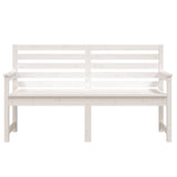 Garden Bench White 159.5x48x91.5 cm Solid Wood Pine