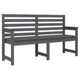 Garden Bench Grey 159.5x48x91.5 cm Solid Wood Pine - Front View