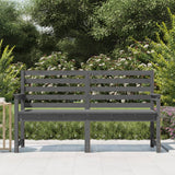 Garden Bench Grey 159.5x48x91.5 cm Solid Wood Pine - Side View