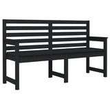 Garden Bench Black 159.5x48x91.5 cm Solid Wood Pine - Front View