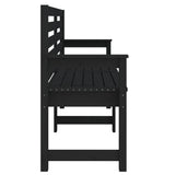 Garden Bench Black 159.5x48x91.5 cm Solid Wood Pine - 45-Degree Angle