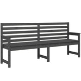 Garden Bench Grey 203.5x48x91.5 cm Solid Wood Pine - Front View