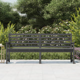 Garden Bench Grey 203.5x48x91.5 cm Solid Wood Pine - Side View