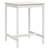 Garden Table White 82.5x82.5x110 cm Solid Wood Pine - Front View