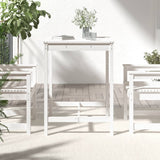 Garden Table White 82.5x82.5x110 cm Solid Wood Pine - Side View
