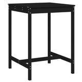 Garden Table Black 82.5x82.5x110 cm Solid Wood Pine - Front View
