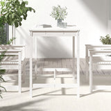 Garden Table White 121x82.5x110 cm Solid Wood Pine - Side View