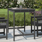 Garden Table Grey 121x82.5x110 cm Solid Wood Pine