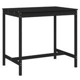Garden Table Black 121x82.5x110 cm Solid Wood Pine - Front View