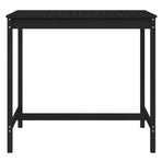 Garden Table Black 121x82.5x110 cm Solid Wood Pine