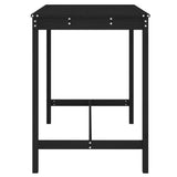 Garden Table Black 121x82.5x110 cm Solid Wood Pine - 45-Degree Angle