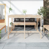 Garden Table 159.5x82.5x110 cm Solid Wood Pine - Side View
