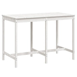 Garden Table White 159.5x82.5x110 cm Solid Wood Pine - Front View