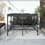 Garden Table Grey 159.5x82.5x110 cm Solid Wood Pine - Side View