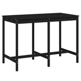 Garden Table Black 159.5x82.5x110 cm Solid Wood Pine - Front View