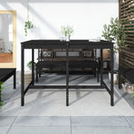Garden Table Black 159.5x82.5x110 cm Solid Wood Pine