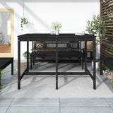Garden Table Black 159.5x82.5x110 cm Solid Wood Pine - Side View