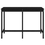 Garden Table Black 159.5x82.5x110 cm Solid Wood Pine