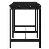 Garden Table Black 159.5x82.5x110 cm Solid Wood Pine - 45-Degree Angle