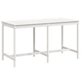 Garden Table White 203.5x90x110 cm Solid Wood Pine - Front View
