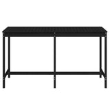 Garden Table Black 203.5x90x110 cm Solid Wood Pine