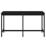 Garden Table Black 203.5x90x110 cm Solid Wood Pine - Top-Down View