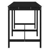 Garden Table Black 203.5x90x110 cm Solid Wood Pine - 45-Degree Angle