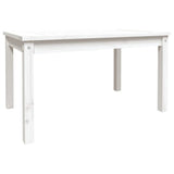 Garden Table White 82.5x50.5x45 cm Solid Wood Pine - Front View