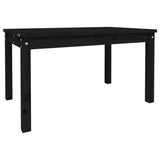 Garden Table Black 82.5x50.5x45 cm Solid Wood Pine - Front View