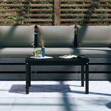 Garden Table Black 82.5x50.5x45 cm Solid Wood Pine - Side View