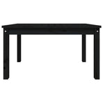 Garden Table Black 82.5x50.5x45 cm Solid Wood Pine