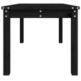 Garden Table Black 82.5x50.5x45 cm Solid Wood Pine