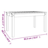 Garden Table Black 82.5x50.5x45 cm Solid Wood Pine - Low Angle