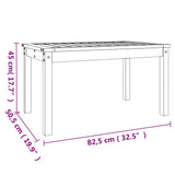 Garden Table 82.5x50.5x45 cm Solid Wood Douglas - Low Angle