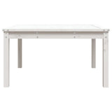 Garden Table White 82.5x82.5x45 cm Solid Wood Pine - Rear View