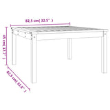Garden Table White 82.5x82.5x45 cm Solid Wood Pine - Low Angle