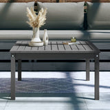 Garden Table Grey 82.5x82.5x45 cm Solid Wood Pine - Side View