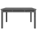 Garden Table Grey 82.5x82.5x45 cm Solid Wood Pine - Rear View