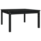Garden Table Black 82.5x82.5x45 cm Solid Wood Pine - Front View