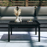 Garden Table Black 82.5x82.5x45 cm Solid Wood Pine - Side View