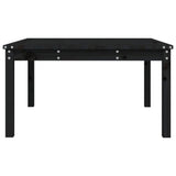 Garden Table Black 82.5x82.5x45 cm Solid Wood Pine - Rear View