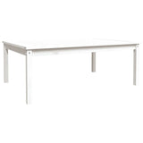 Garden Table White 121x82.5x45 cm Solid Wood Pine - Front View