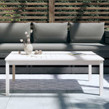 Garden Table White 121x82.5x45 cm Solid Wood Pine - Side View