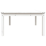 Garden Table White 121x82.5x45 cm Solid Wood Pine - Rear View